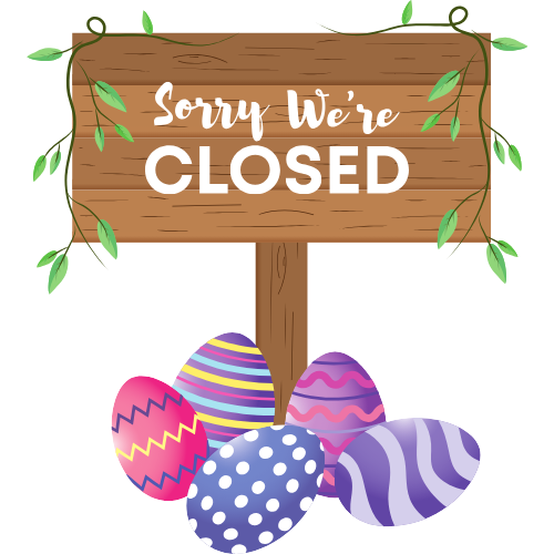 Easter eggs Office Closure Sign